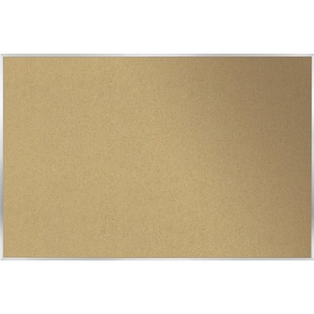 Ghent Natural Cork Bulletin Board with Aluminum Frame - 36" Height x 48" Width - Natural Cork, Fiberboard Surface - Self-healing