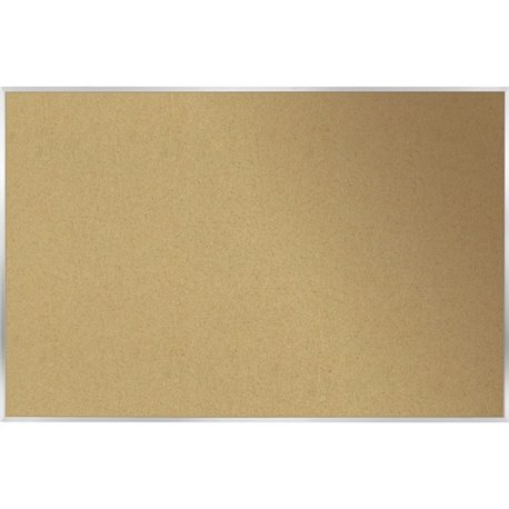 Ghent Natural Cork Bulletin Board with Aluminum Frame - 48" Height x 10 ft Width - Natural Cork, Fiberboard Surface - Self-heali