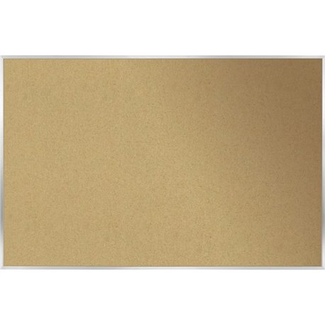 Ghent Natural Cork Bulletin Board with Aluminum Frame - 48" Height x 12 ft Width - Natural Cork, Fiberboard Surface - Self-heali