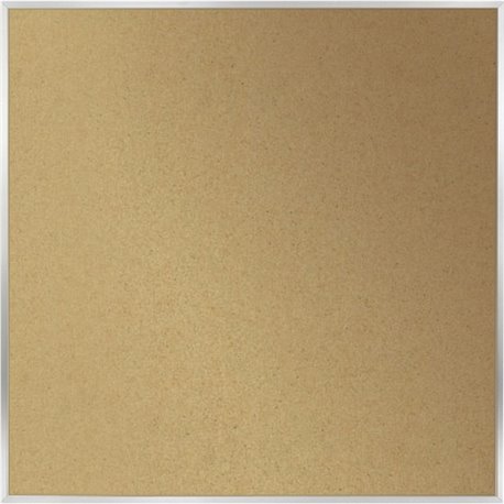 Ghent Natural Cork Bulletin Board with Aluminum Frame - 48" Height x 48" Width - Natural Cork, Fiberboard Surface - Self-healing