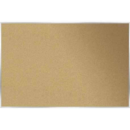 Ghent Natural Cork Bulletin Board with Aluminum Frame - 48" Height x 72" Width - Natural Cork, Fiberboard Surface - Self-healing