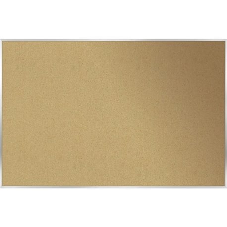 Ghent Natural Cork Bulletin Board with Aluminum Frame - 48" Height x 96" Width - Natural Cork, Fiberboard Surface - Self-healing