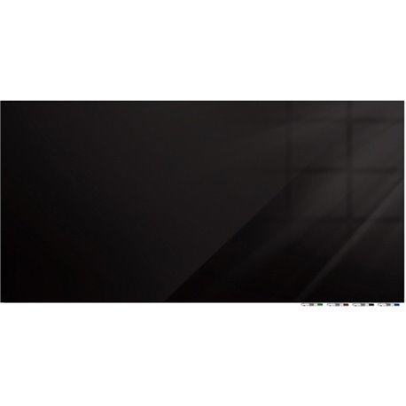 Ghent Magnetic Aria - Horizontal - 72" (6 ft) Width x 36" (3 ft) Height - Black Tempered Glass Surface - Rectangle - Horizontal 