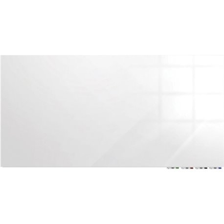 Ghent Aria Low Profile Glass Whiteboard - 72" (6 ft) Width x 48" (4 ft) Height - Tempered Glass Surface - White Back - Rectangle