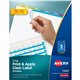 Avery Index Maker Index Divider - 125 x Divider(s) - Print-on Tab(s) - 5 - 5 Tab(s)/Set - 8.5" Divider Width x 11" Divider Lengt