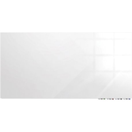 Ghent Aria Low Profile Glass Whiteboard - 96" (8 ft) Width x 48" (4 ft) Height - Tempered Glass Surface - White Back - Rectangle