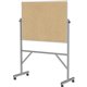 Ghent Bulletin Board - 36" Height x 48" Width - Natural Cork Surface - Durable, Reversible, Wheel, Caster, Portable, Lockable, S