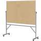 Ghent Bulletin Board - 48" Height x 72" Width - Natural Cork Surface - Durable, Reversible, Wheel, Caster, Portable, Lockable, A