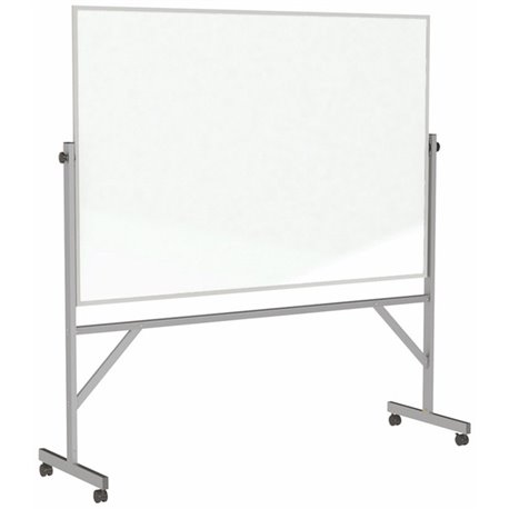 Ghent Dry Erase Board - 72" (6 ft) Width x 48" (4 ft) Height - White Porcelain Surface - Satin Aluminum Frame - Rectangle - Vert