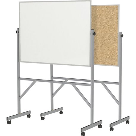 Ghent Reversible Cork Bulletin Board/ Non-Magnetic Whiteboard with Aluminum Frame - 48" (4 ft) Width x 36" (3 ft) Height - Natur