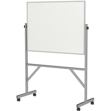 Ghent Dry Erase Board - 48" (4 ft) Width x 36" (3 ft) Height - White Surface - Satin Aluminum Frame - Rectangle - Vertical - Ass