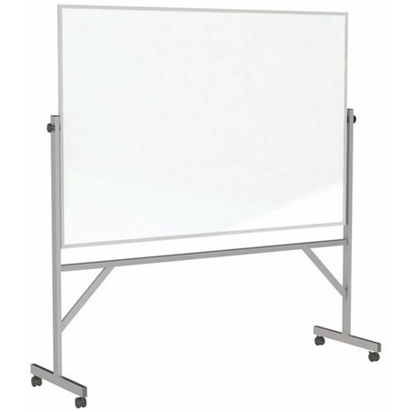 Ghent Dry Erase Board - 72" (6 ft) Width x 48" (4 ft) Height - White Surface - Satin Aluminum Frame - Rectangle - Vertical - Ass