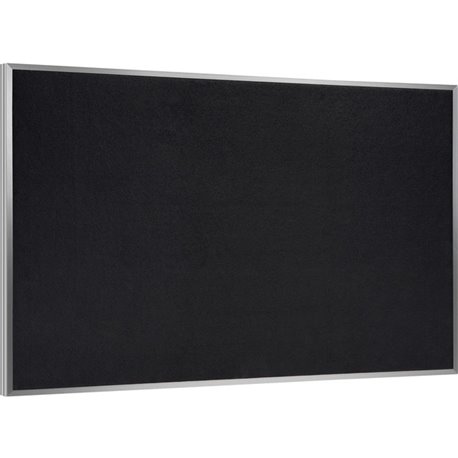 Ghent Recycled Bulletin Board with Aluminum Frame - 24" Height x 36" Width - Black Rubber Surface - Recyclable, Washable, Easy t