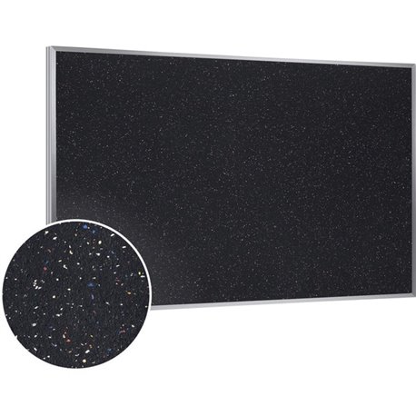 Ghent Confetti Rubber Tackboard - 24" Height x 36" Width - Rubber Surface - Self-healing, Stain Resistant, Fade Resistant - Alum