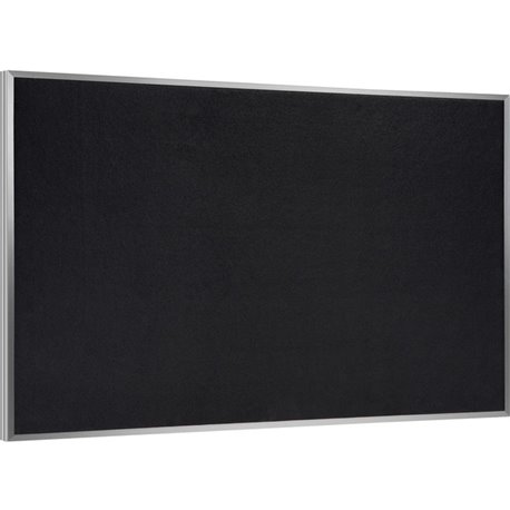 Ghent Recycled Bulletin Board with Aluminum Frame - 36" Height x 60" Width - Black Rubber Surface - Recyclable, Washable, Easy t