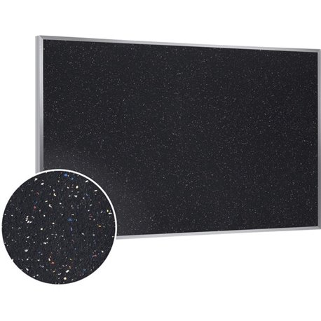 Ghent Recycled Bulletin Board with Aluminum Frame - 36" Height x 60" Width - Confetti Rubber Surface - Self-healing, Washable, D