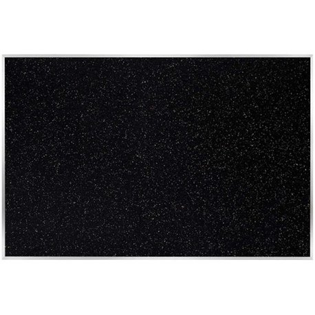 Ghent Recycled Bulletin Board with Aluminum Frame - 48" Height x 10 ft Width - Confetti Rubber Surface - Self-healing, Washable,