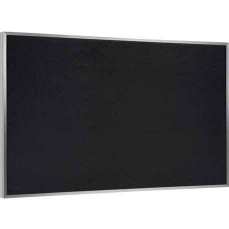 Ghent Recycled Bulletin Board with Aluminum Frame - 48" Height x 72" Width - Black Rubber Surface - Recyclable, Washable, Easy t