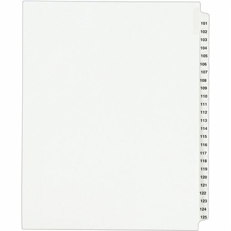 Avery Standard Collated Legal Exhibit Divider Sets - Avery Style - 25 x Divider(s) - Printed Tab(s) - Digit - 101-125 - 25 Tab(s