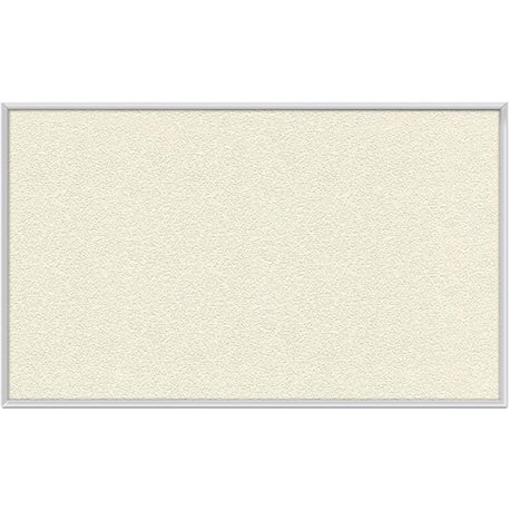 Ghent Vinyl Bulletin Board with Aluminum Frame - 36" Height x 60" Width - Ivory Vinyl, Fabric Surface - Durable, Laminated, Text