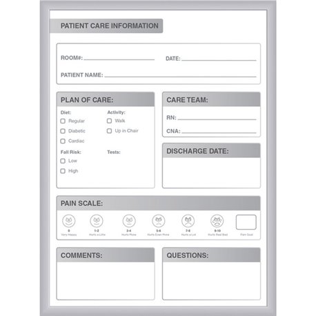 Ghent Healthcare Whiteboard - 36" (3 ft) Width x 24" (2 ft) Height - White Steel Surface - Satin Aluminum Frame - Rectangle - Ve