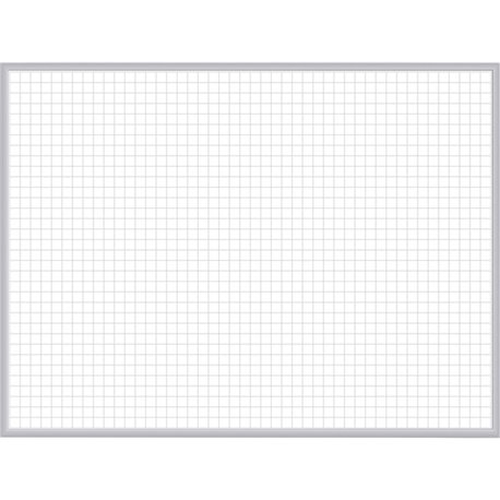 Ghent Grid Whiteboard - 36" (3 ft) Width x 24" (2 ft) Height - White Steel Surface - Satin Aluminum Frame - Rectangle - Horizont