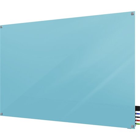 Ghent Harmony Dry Erase Board - 36" (3 ft) Width x 24" (2 ft) Height - Tempered Glass Surface - Blue Back - Square - Magnetic - 