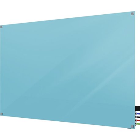 Ghent Harmony Dry Erase Board - 48" (4 ft) Width x 36" (3 ft) Height - Tempered Glass Surface - Blue Back - Square - Magnetic - 