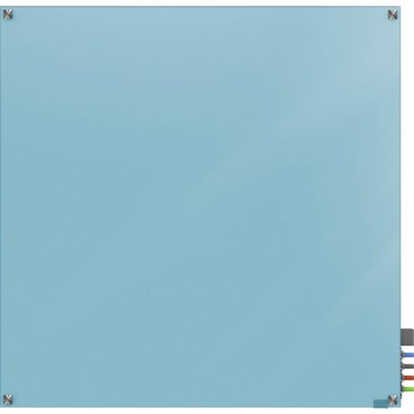 Ghent Harmony Dry Erase Board - 48" (4 ft) Width x 48" (4 ft) Height - Tempered Glass Surface - Blue Back - Square - Magnetic - 