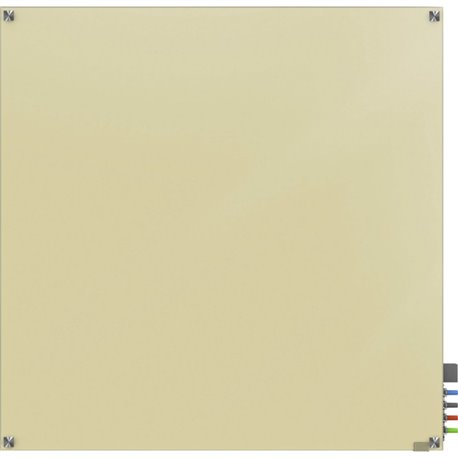 Ghent Harmony Dry Erase Board - 48" (4 ft) Width x 48" (4 ft) Height - Tempered Glass Surface - Beige Back - Square - Magnetic -