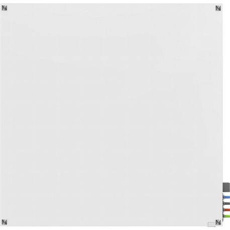 Ghent Harmony Dry Erase Board - 48" (4 ft) Width x 48" (4 ft) Height - Tempered Glass Surface - White Back - Square - Horizontal