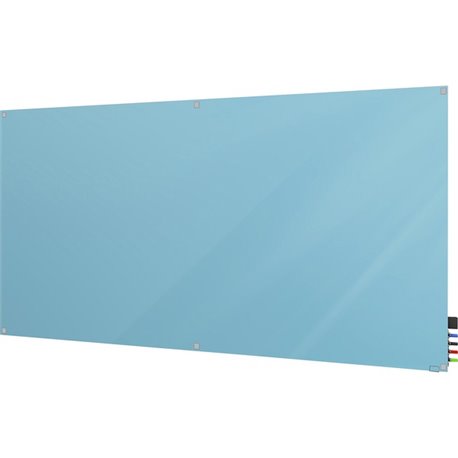 Ghent Harmony Dry Erase Board - 60" (5 ft) Width x 48" (4 ft) Height - Tempered Glass Surface - Blue Back - Square - Magnetic - 