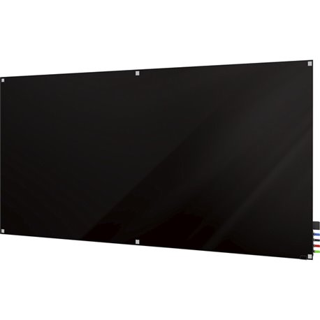 Ghent Harmony Dry Erase Board - 60" (5 ft) Width x 48" (4 ft) Height - Tempered Glass Surface - Black Back - Square - Magnetic -