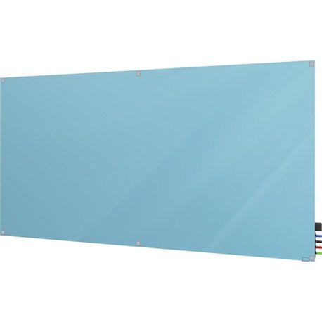 Ghent Harmony Dry Erase Board - 72" (6 ft) Width x 48" (4 ft) Height - Tempered Glass Surface - Blue Back - Square - Magnetic - 