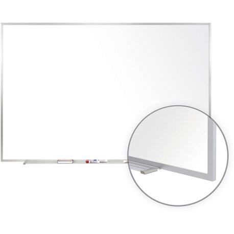 Ghent M1 Dry Erase Board - 120" (10 ft) Width x 48" (4 ft) Height - White Porcelain Surface - Satin Aluminum Frame - Rectangle -