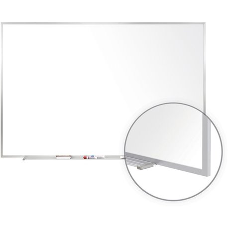 Ghent M1 Dry Erase Board - 144" (12 ft) Width x 48" (4 ft) Height - White Porcelain Surface - Satin Aluminum Frame - Rectangle -