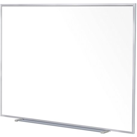 Ghent 5'H Projection Porcelain Whiteboard - 72" (6 ft) Width x 60" (5 ft) Height - White Porcelain Surface - Gray Satin Aluminum