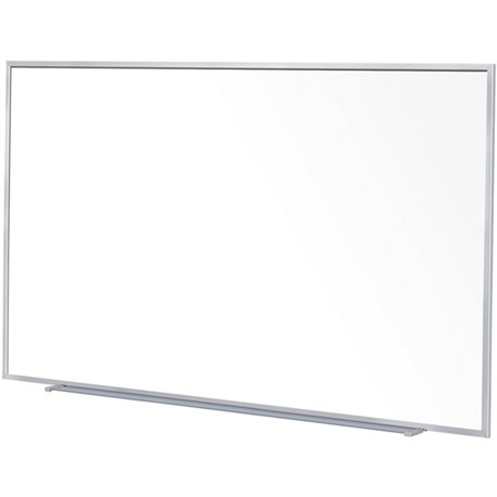 Ghent 5'H Projection Porcelain Whiteboard - 96" (8 ft) Width x 60" (5 ft) Height - White Porcelain Surface - Gray Satin Aluminum