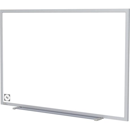 Ghent Hygienic Porcelain Whiteboard with Aluminum Frame - 48" (4 ft) Width x 36" (3 ft) Height - White Porcelain Steel Surface -