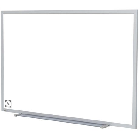 Ghent Hygienic Porcelain Whiteboard with Aluminum Frame - 48" (4 ft) Width x 48" (4 ft) Height - White Porcelain Steel Surface -