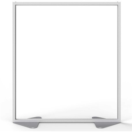 Ghent Partition - 48" Width x 54" Height - Aluminum Frame - Porcelain, Vinyl - Clear - 1 Each