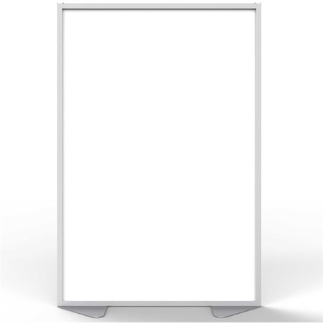 Ghent Partition - 48" Width x 72" Height - Aluminum Frame - Porcelain, Vinyl - White - 1 Each