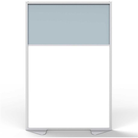 Ghent Partition - 48" Width x 72" Height - Aluminum Frame - Porcelain, Vinyl - Silver - 1 Each