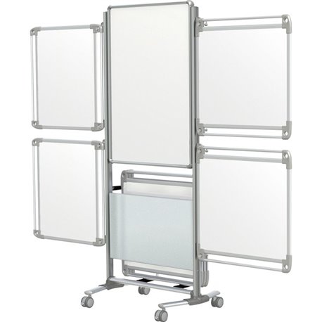 Ghent Nexus Easel+ - 26" (2.2 ft) Width x 39" (3.3 ft) Height - White Porcelain Surface - Frosted Acrylic Frame - Magnetic - Era