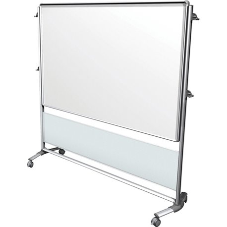 Ghent Nexus Dry Erase Board Easel - 70" (5.8 ft) Width x 46" (3.8 ft) Height - White Porcelain Surface - Frosted Acrylic Frame -