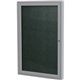 Ghent 1 Door Enclosed Vinyl Bulletin Board with Satin Frame - 24" Height x 18" Width - Ebony Vinyl Surface - Weather Resistant, 