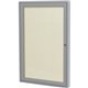 Ghent 1 Door Enclosed Vinyl Bulletin Board with Satin Frame - 24" Height x 18" Width - Ivory Vinyl Surface - Weather Resistant, 