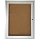 Ghent 1-Door Enclosed Indoor Bulletin Board - 36" Height x 24" Width - Cork Surface - Shatter Resistant - 1 Each