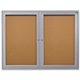 Ghent 2-Door Enclosed Indoor Bulletin Board - 48" Height x 36" Width - Cork Surface - Shatter Resistant - 1 Each