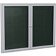 Ghent 2 Door Enclosed Vinyl Bulletin Board with Satin Frame - 48" Height x 60" Width - Ebony Vinyl Surface - Weather Resistant, 